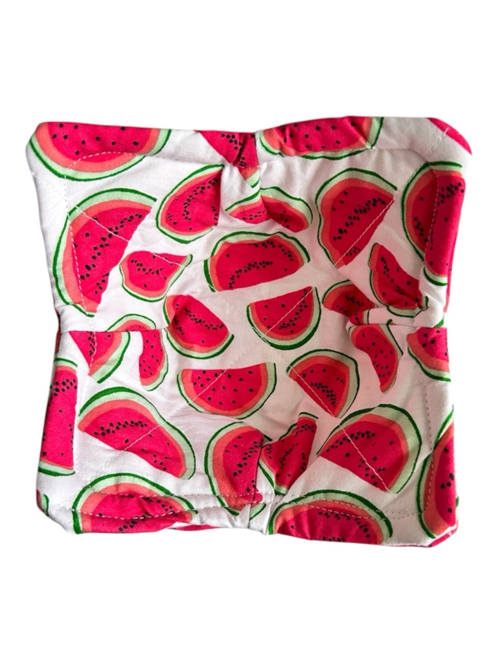 Hand Crafted Colorful Watermelon Print Microwave Small Bowl or Mug Cozy Cotton